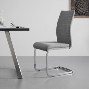 wohnli-moebel-suche-002502000102-1 Schwingstuhl Lennard Hellgrau Webstoff Gepolstert Holz, Textil Bessagi Home Möbel > Stühle > Esszimmerstühle > Schwingstühle Grau