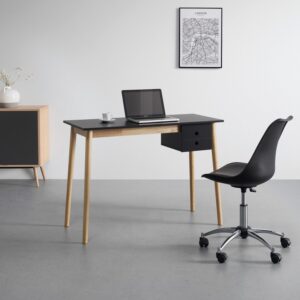 wohnli-moebel-suche-002513001102-1 Schreibtisch Melanie Schwarz Echtholz/MDF ca. 160x48 cm Holz Bessagi Home Möbel > Tische > Schreibtische > Schreibtische Schwarz