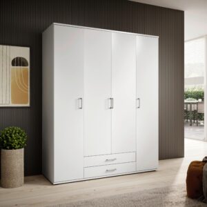 Drehtürenschrank Olli Weiß Holzwerkstoff Based Möbel > Schränke > Kleiderschränke > Drehtürenschränke Weiß