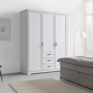 Kleiderschrank Marilou Weiß ca. 164x206x64cm Metall Zandiara Möbel > Schränke > Kleiderschränke Weiß