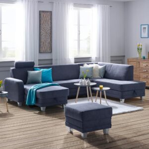 Wohnlandschaft Messina in Dunkelgrau Textil Mömax Möbel > Sofas & Couches > Wohnlandschaften > Ecksofas > Eckschlafsofas Grau