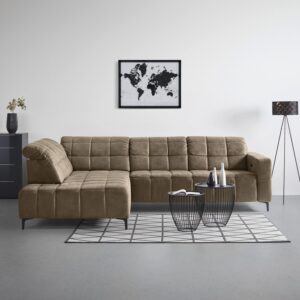 Ecksofa Panama links Taupe Textil Premium Living Möbel > Sofas & Couches > Wohnlandschaften > Ecksofas > Eckschlafsofas Taupe