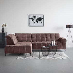 Ecksofa Panama links Braun Textil Premium Living Möbel > Sofas & Couches > Wohnlandschaften > Ecksofas > Eckschlafsofas Braun