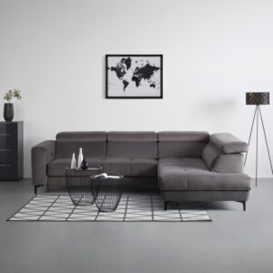Wohnlandschaft Emma in Grau Textil Premium Living Möbel > Sofas & Couches > Wohnlandschaften > Ecksofas > XXL Ecksofas Grau