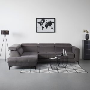 Wohnlandschaft Emma in Grau Textil Premium Living Möbel > Sofas & Couches > Wohnlandschaften > Ecksofas > XXL Ecksofas Grau