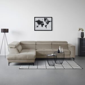 Ecksofa Emma links Beige Textil Premium Living Möbel > Sofas & Couches > Wohnlandschaften > Ecksofas > XXL Ecksofas Beige