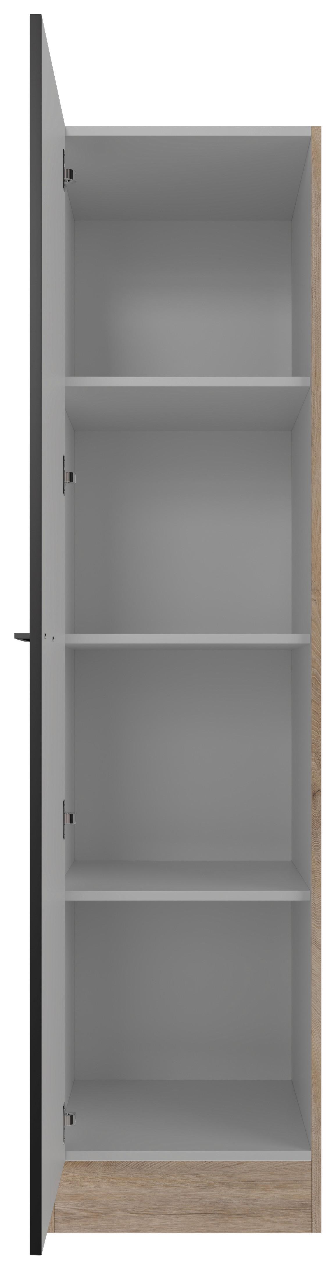 Geschirrschrank Capri Schwarz/Eichefarben Holzwerkstoff FlexWell Möbel > Schränke Schwarz