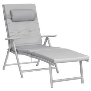 wohnli-moebel-suche-002543001901-1 Sonnenliege 6cm dicke Matratze Grau Metall, Textil Modante Garten & Outdoor > Gartenmöbel > Gartenliegen Grau