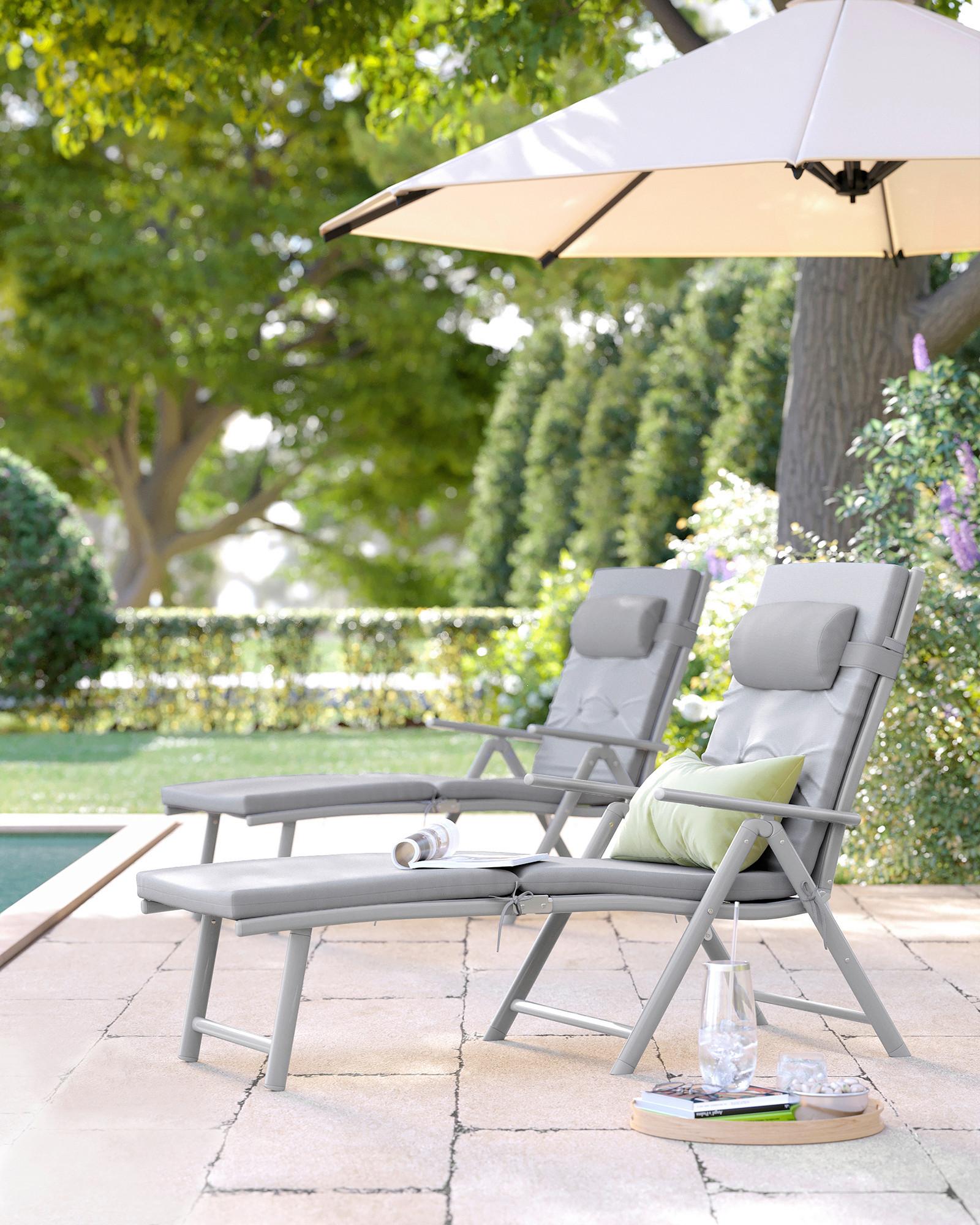 wohnli-moebel-suche-002543001901 Wohnli Möbelsuche - Sonnenliege 6cm dicke Matratze Grau