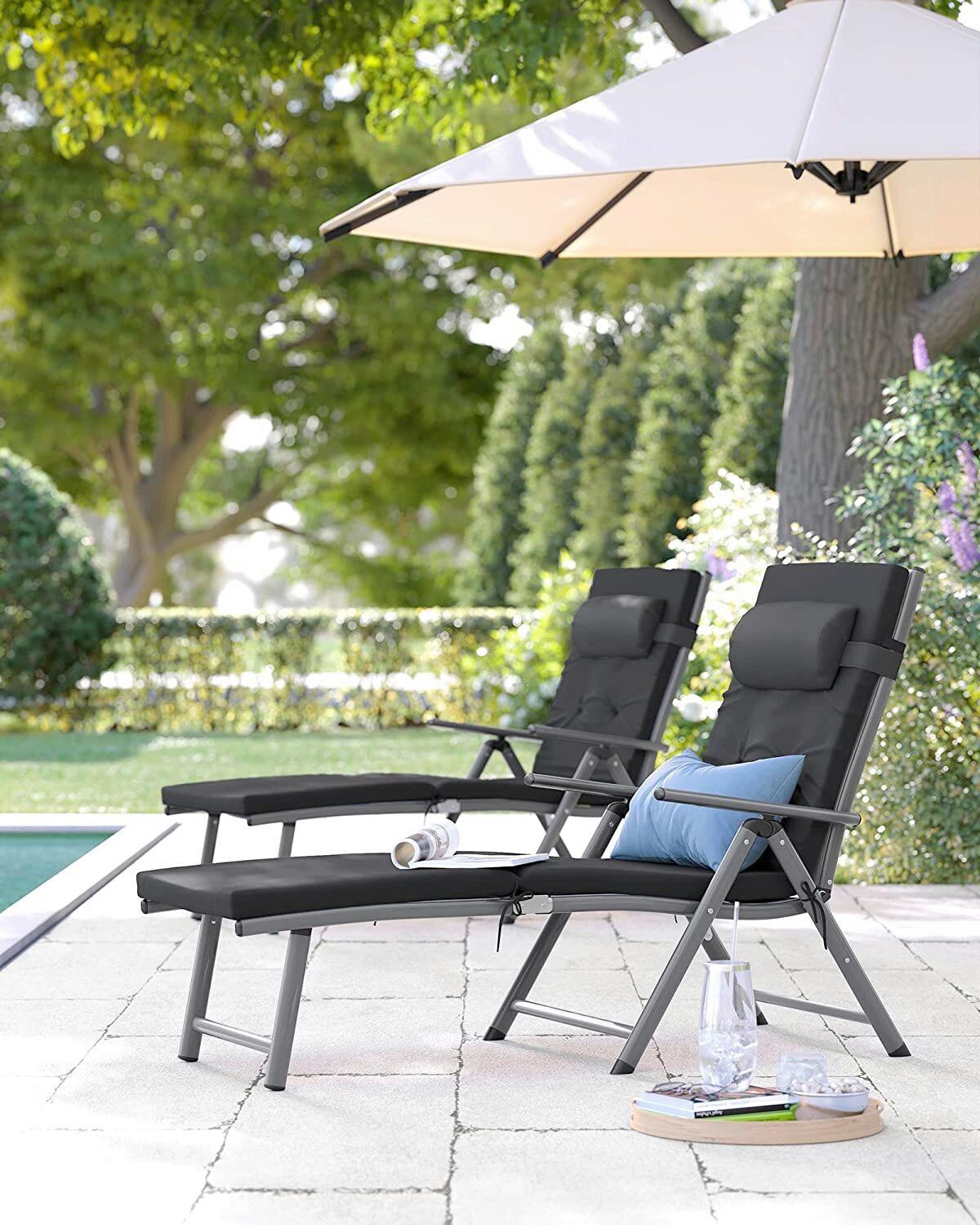 wohnli-moebel-suche-002543001914 Wohnli Möbelsuche - Sonnenliege 6cm dicke Matratze Grau/Schwarz