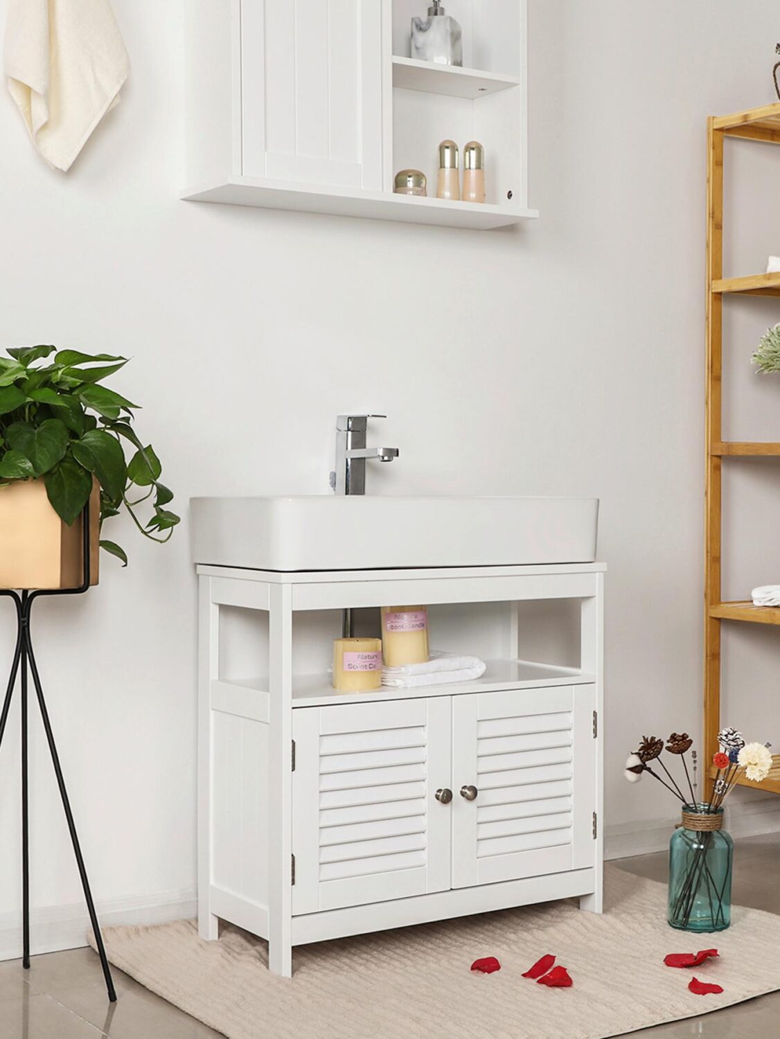 WASCHBECKENUNTERSCHRANK BBC02WT Metall MID.YOU Möbel > Schränke > Badezimmerschränke > Waschbeckenunterschränke Weiß