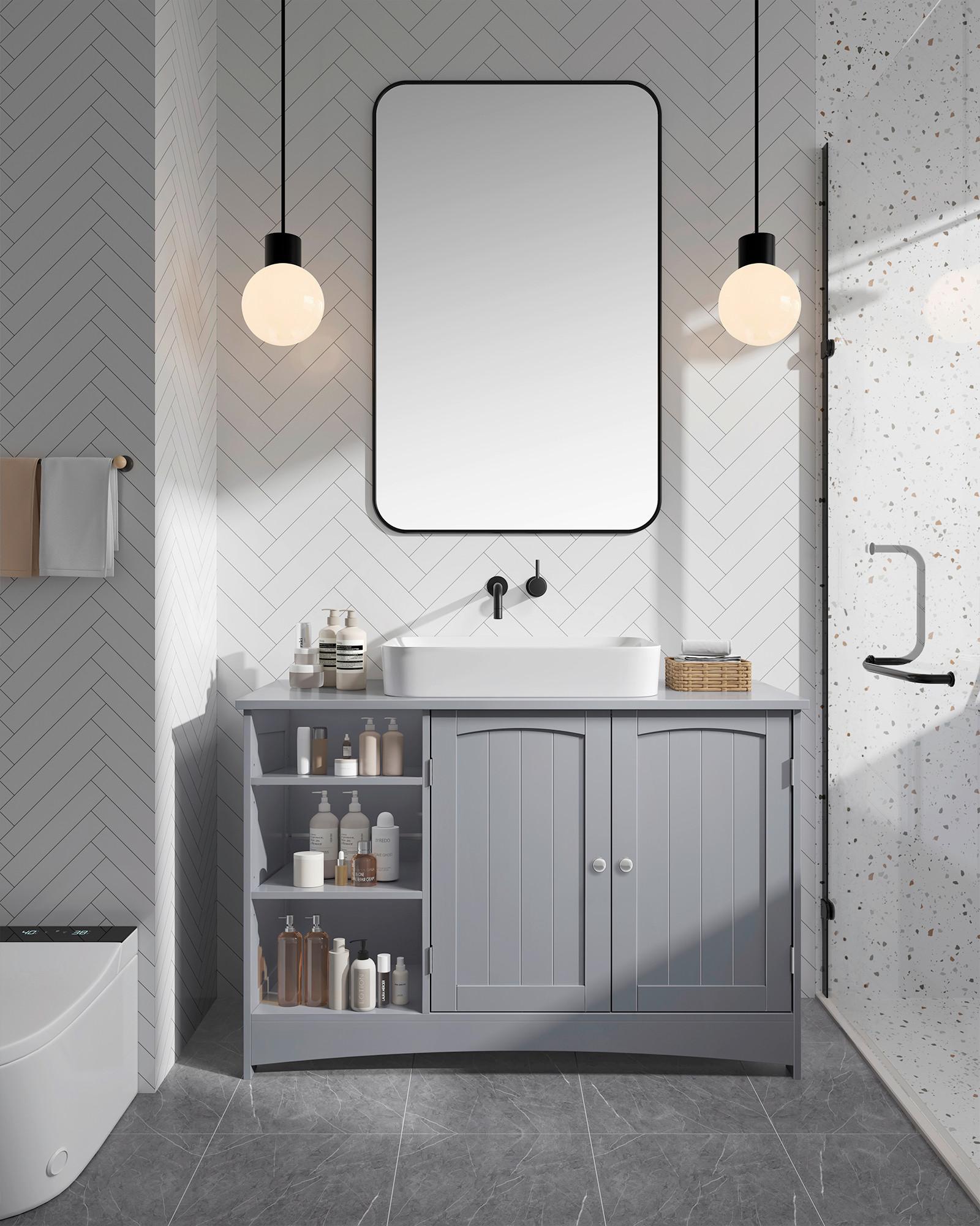 WASCHBECKENUNTERSCHRANK WASHBASIN CABINET Holzwerkstoff MID.YOU Möbel > Schränke > Badezimmerschränke > Waschbeckenunterschränke Grau