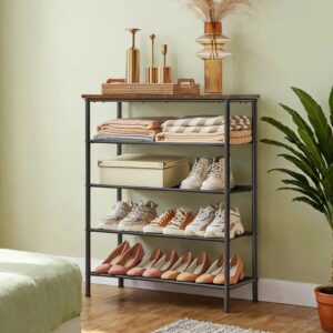 SCHUHREGAL SHOE RACK Metall, Textil, Holzwerkstoff MID.YOU Garderoben > Schuhregale Braun