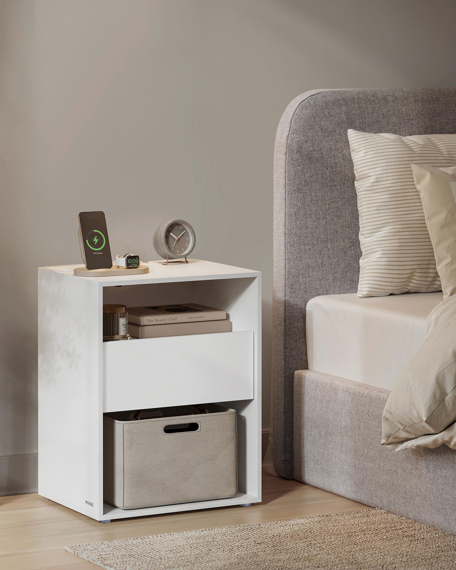 NACHTTISCH NIGHTSTAND Holzwerkstoff MID.YOU Möbel > Kommoden & Schubladenschränke > Nachttische Weiß