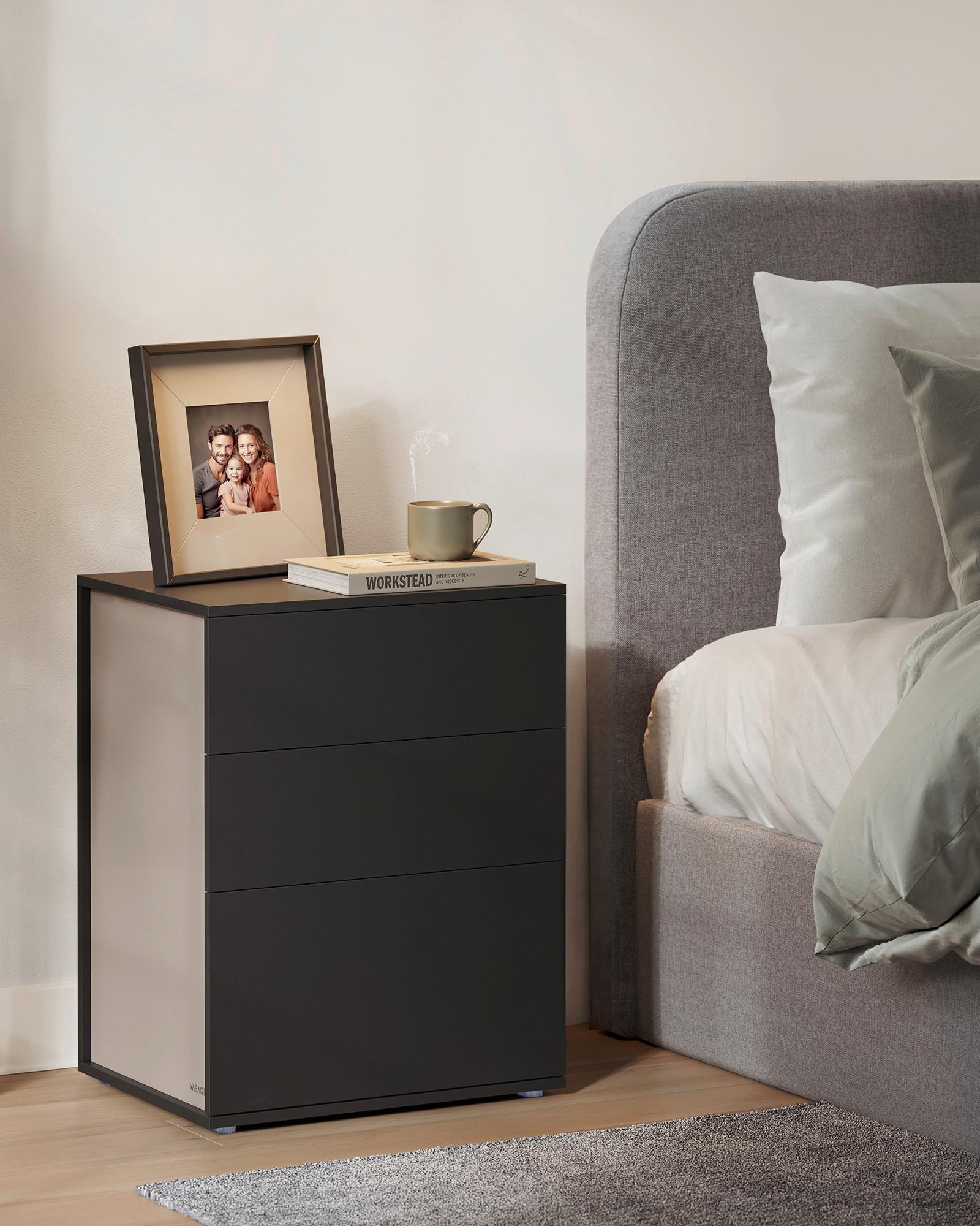 NACHTTISCH NIGHTSTAND Holzwerkstoff MID.YOU Möbel > Kommoden & Schubladenschränke > Nachttische Schwarz