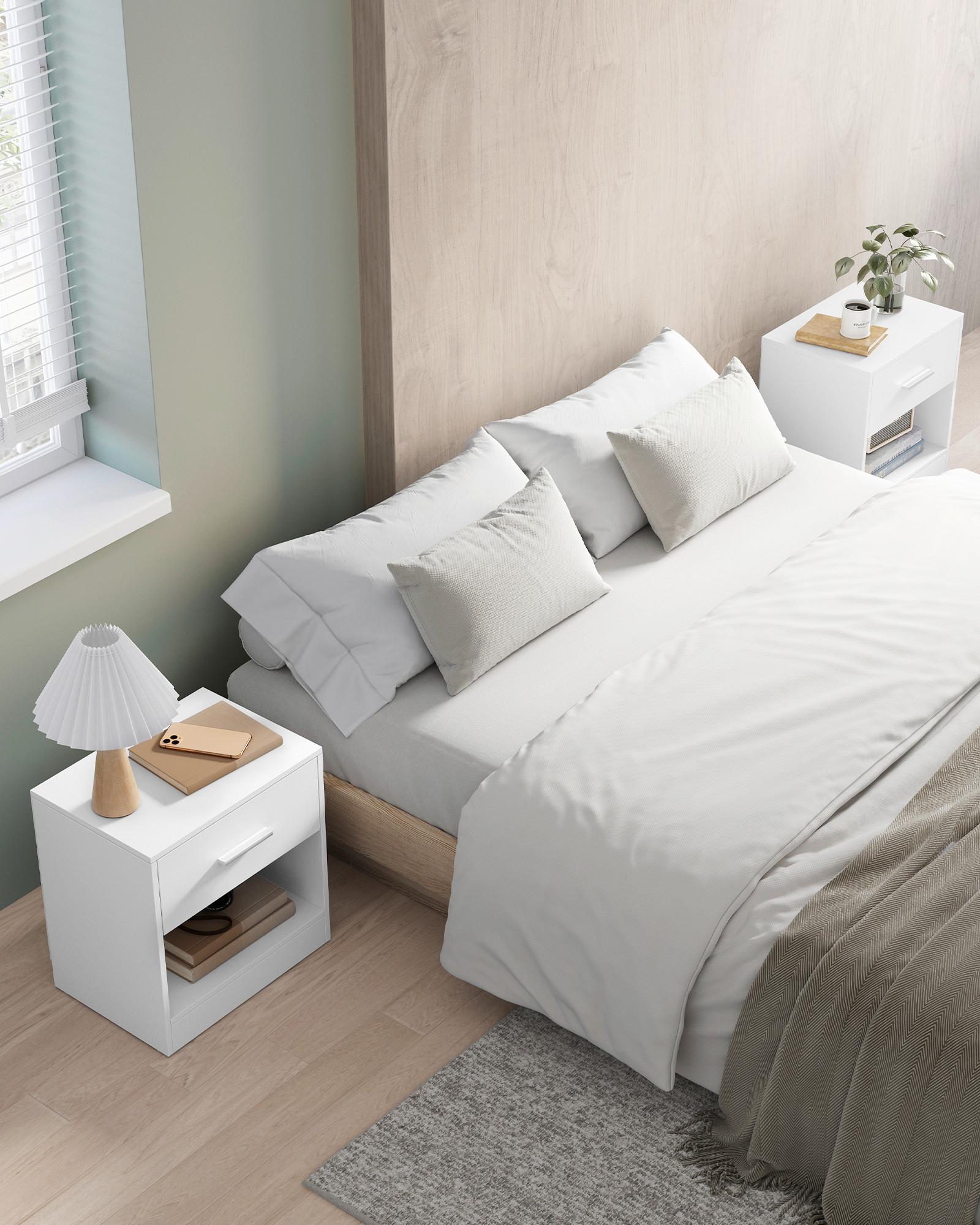 NACHTSCHRANKSET NIGHTSTAND Holzwerkstoff MID.YOU Möbel > Kommoden & Schubladenschränke > Nachttische Weiß