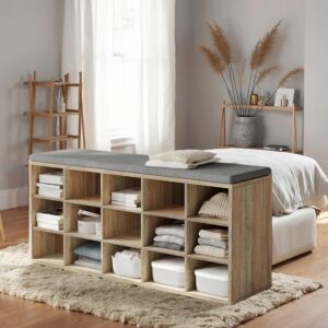 SCHUHBANK SHOE BENCH Textil, Holzwerkstoff MID.YOU Garderoben > Garderobenbänke Braun