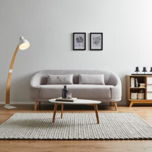 Sofa Jannike Grau Velours Textil Bessagi Home Wohnzimmermöbel Grau