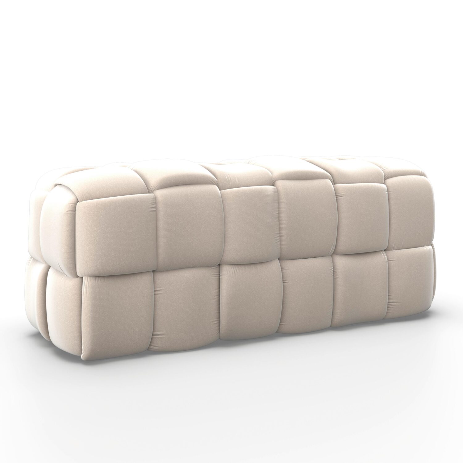 Wohnli Möbelsuche - Hockerbank Ella Beige Samt Gepolstert