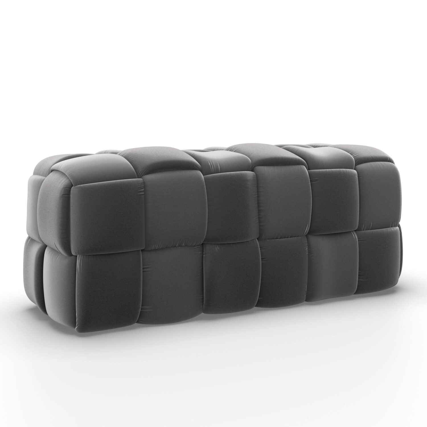 Wohnli Möbelsuche - Hockerbank Ella Grau Samt Gepolstert