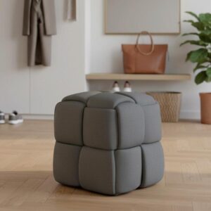wohnli-moebel-suche-002577003007-1 Hocker Ella Dunkelgrau Bouclé Holz, Textil Bessagi Home Möbel > Sessel > Hocker Grau