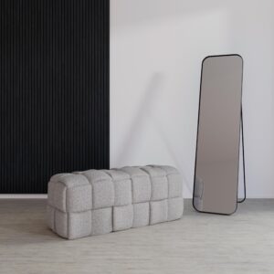 Bettbank Ella Bouclé Grau Holz, Textil Bessagi Home Garderoben > Garderobenbänke Grau