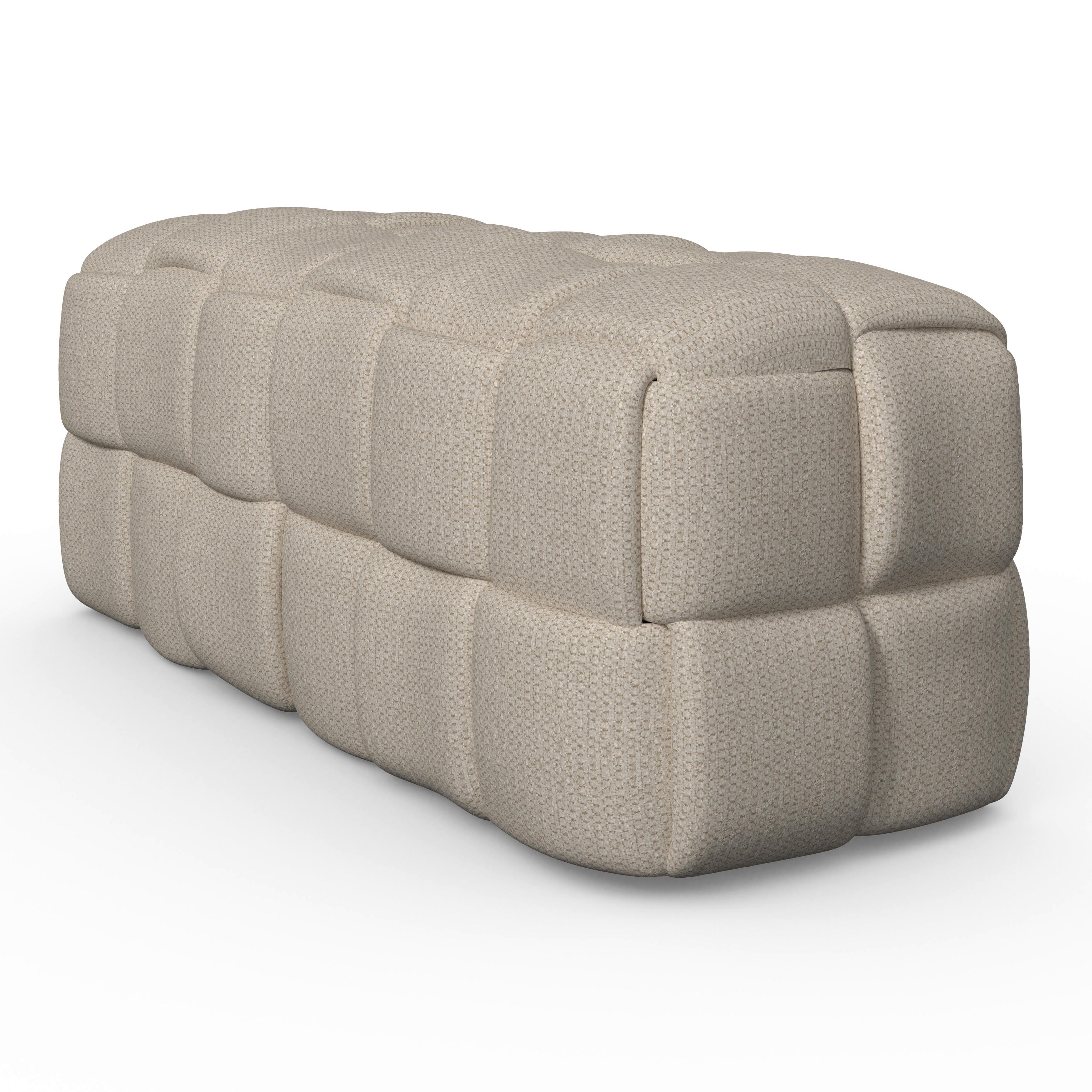 wohnli-moebel-suche-002577003012 Wohnli Möbelsuche - Hockerbank Ella Beige Bouclé Gepolstert