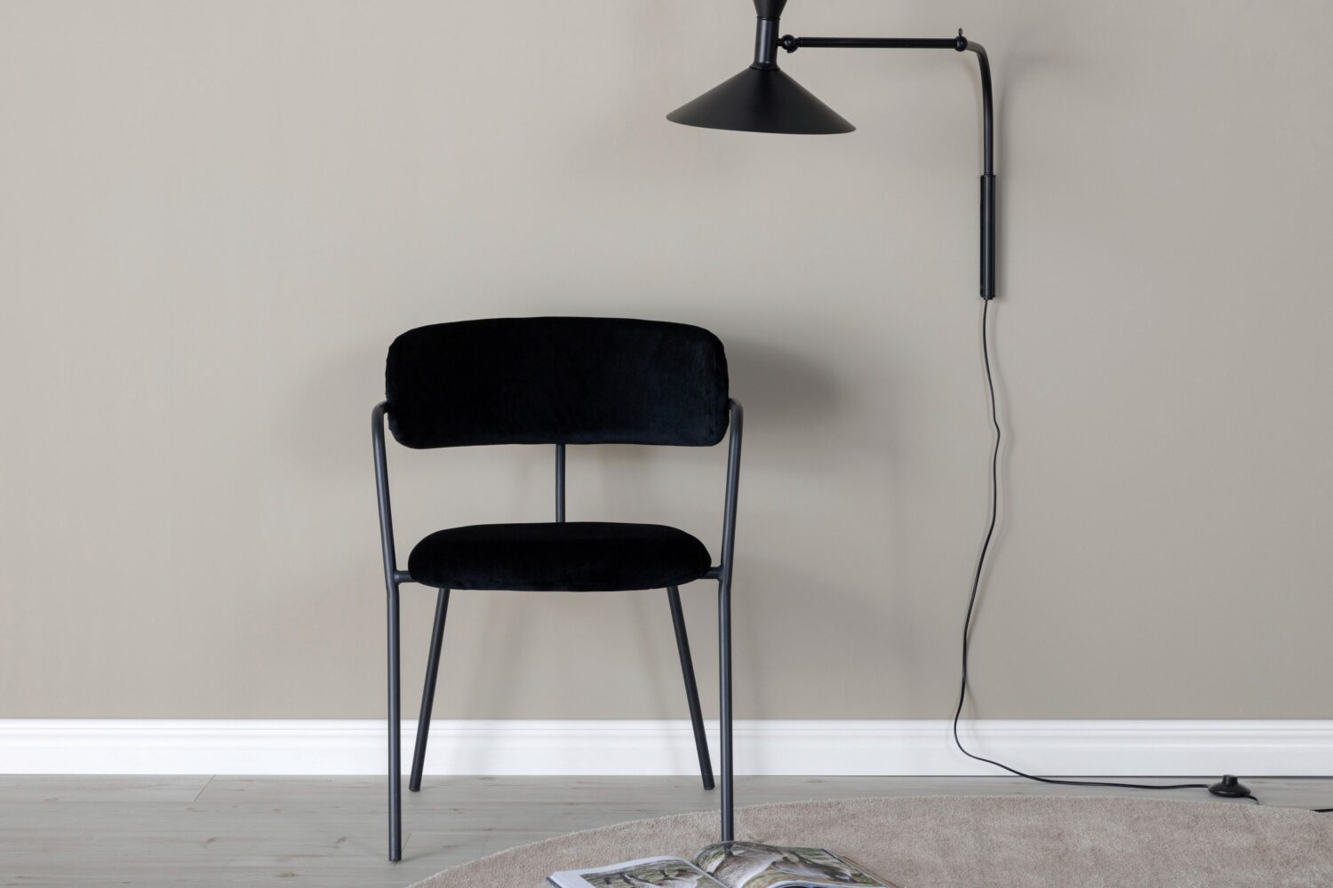 Stuhl-Set Arrow 2er-Set ca. 58x79 cm Samt Schwarz Metall, Textil Livetastic Möbel > Stühle > Stuhl-Sets > Esszimmerstühle Sets Schwarz