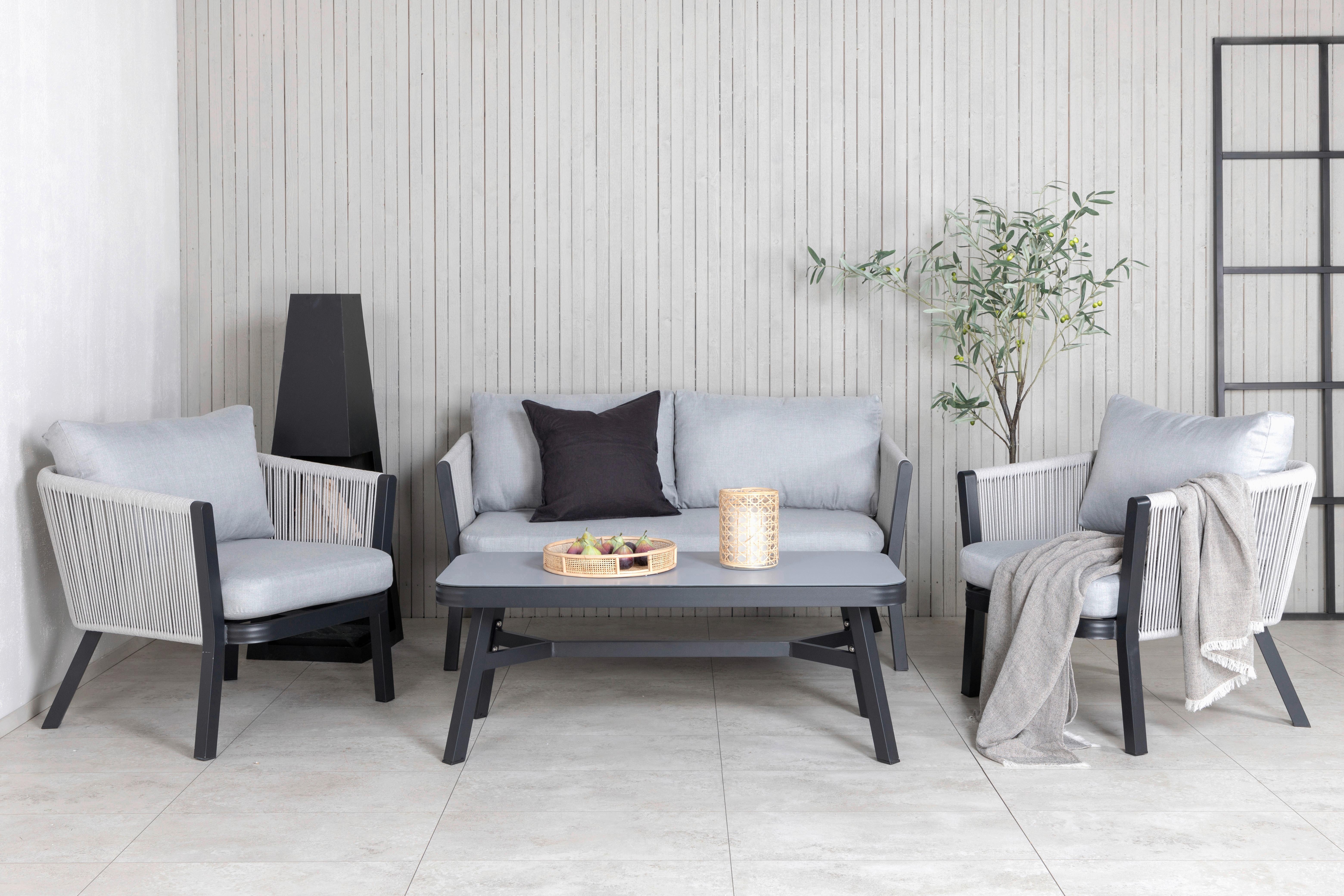 LOUNGEGARNITUR VIRYA Textil, Metall Gardenson Garten & Outdoor > Loungemöbel > Loungegarnituren Grau