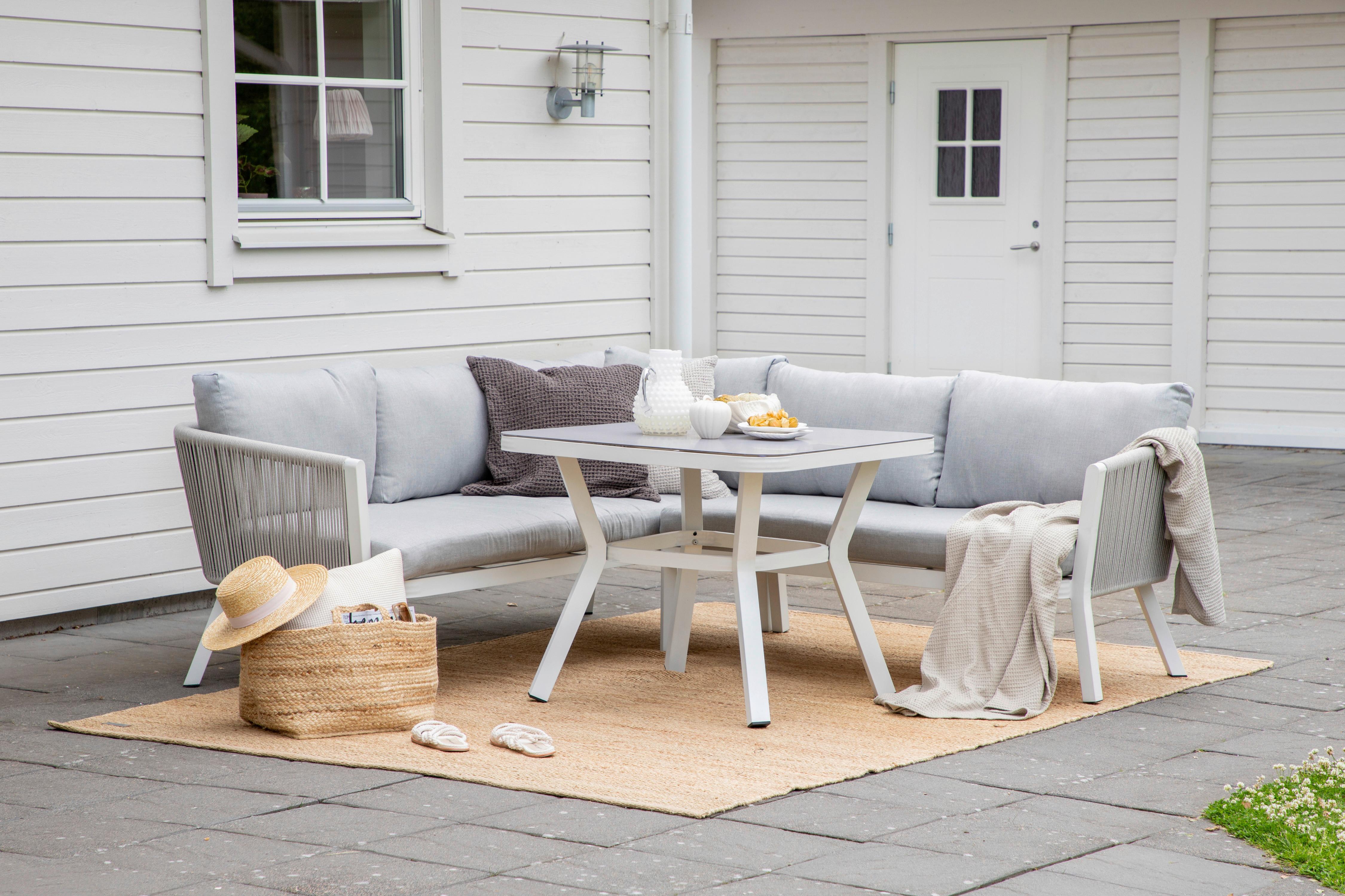 LOUNGEGARNITUR VIRYA Metall, Textil Gardenson Garten & Outdoor > Loungemöbel > Loungegarnituren Grau