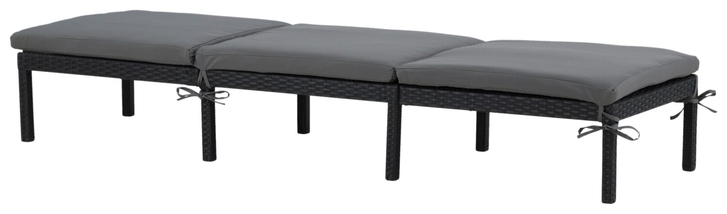 Sonnenliege Bilbao ca. 59x84x198 cm Schwarz Kunststoff Gardenson Garten & Outdoor > Gartenmöbel > Gartenliegen Schwarz