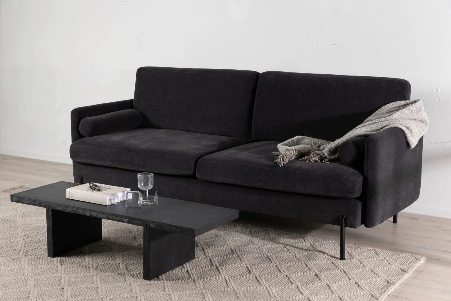 2-SITZER-SOFA ANTIBES Metall, Textil Livetastic Wohnzimmermöbel Schwarz