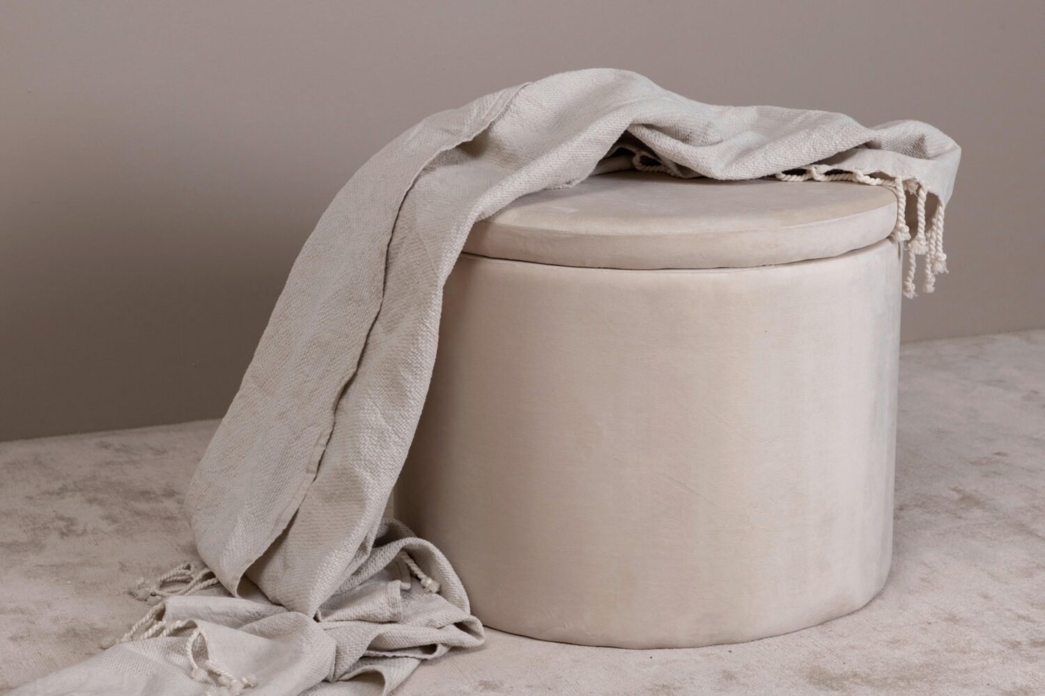 POUF DUNKEN Kunststoff, Textil Livetastic Wohnzimmermöbel Beige