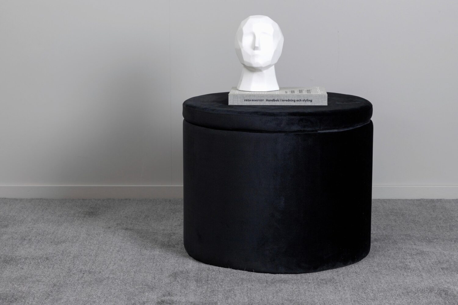 POUF DUNKEN Textil Livetastic Wohnzimmermöbel Schwarz