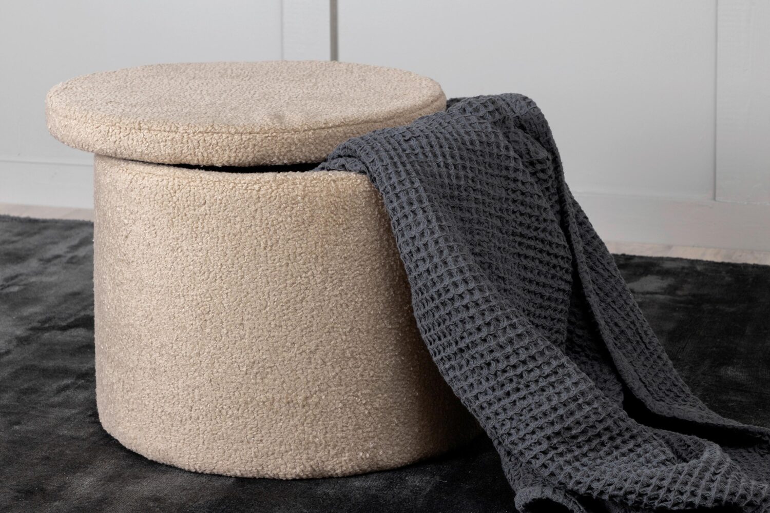POUF DUNKEN Kunststoff, Textil Livetastic Wohnzimmermöbel Beige