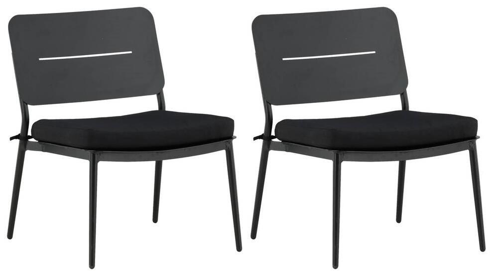 Wohnli Möbelsuche - Loungesessel-2er Set Lina ca. 55x73x59 cm Schwarz