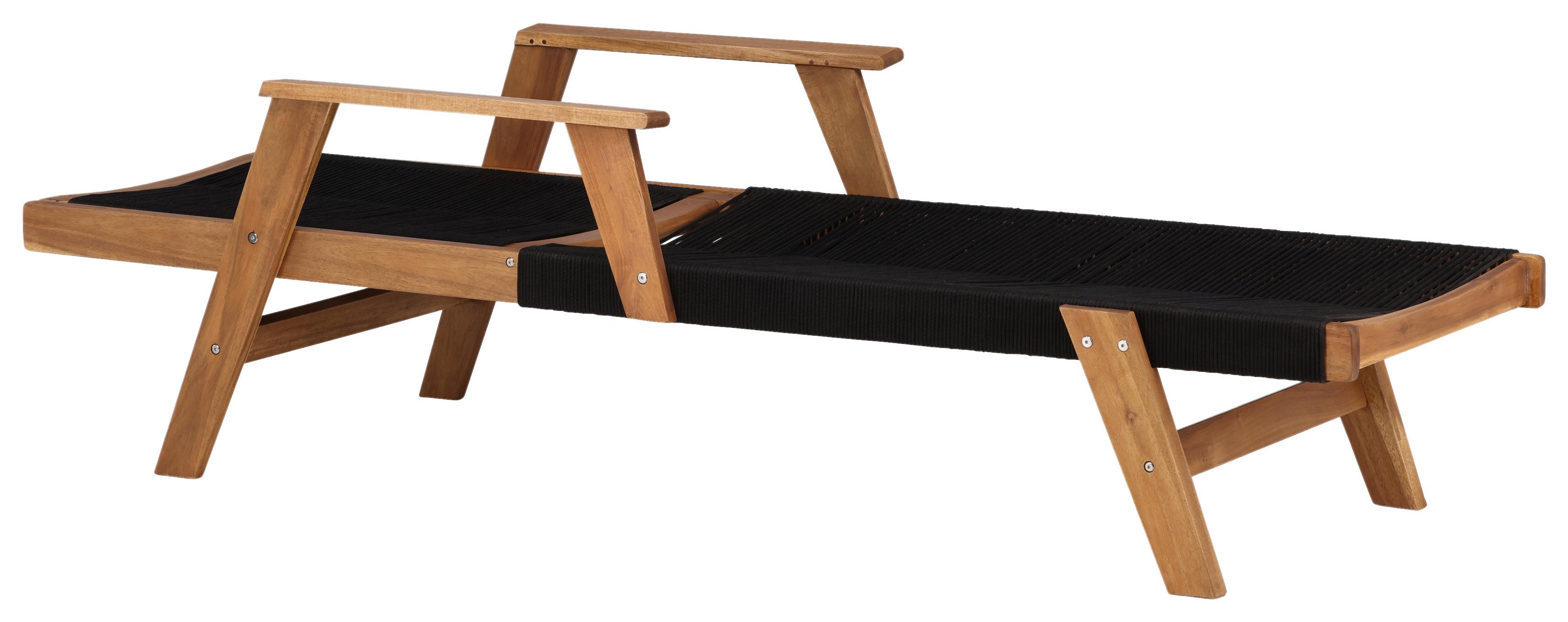 wohnli-moebel-suche-002615027401 Wohnli Möbelsuche - Sonnenliege Little John ca. 73x200 cm Schwarz/Akazie
