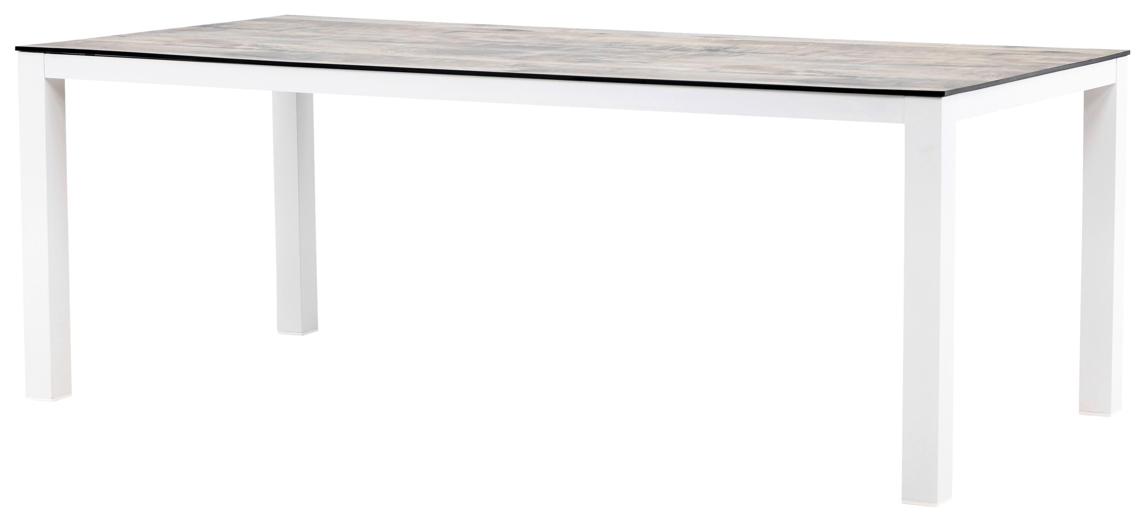 Gartentisch Llama ca. 205x100x75 cm Grau/Weiß Kunststoff, Metall Gardenson Garten & Outdoor > Gartenmöbel > Gartentische > Gartenesstische Grau