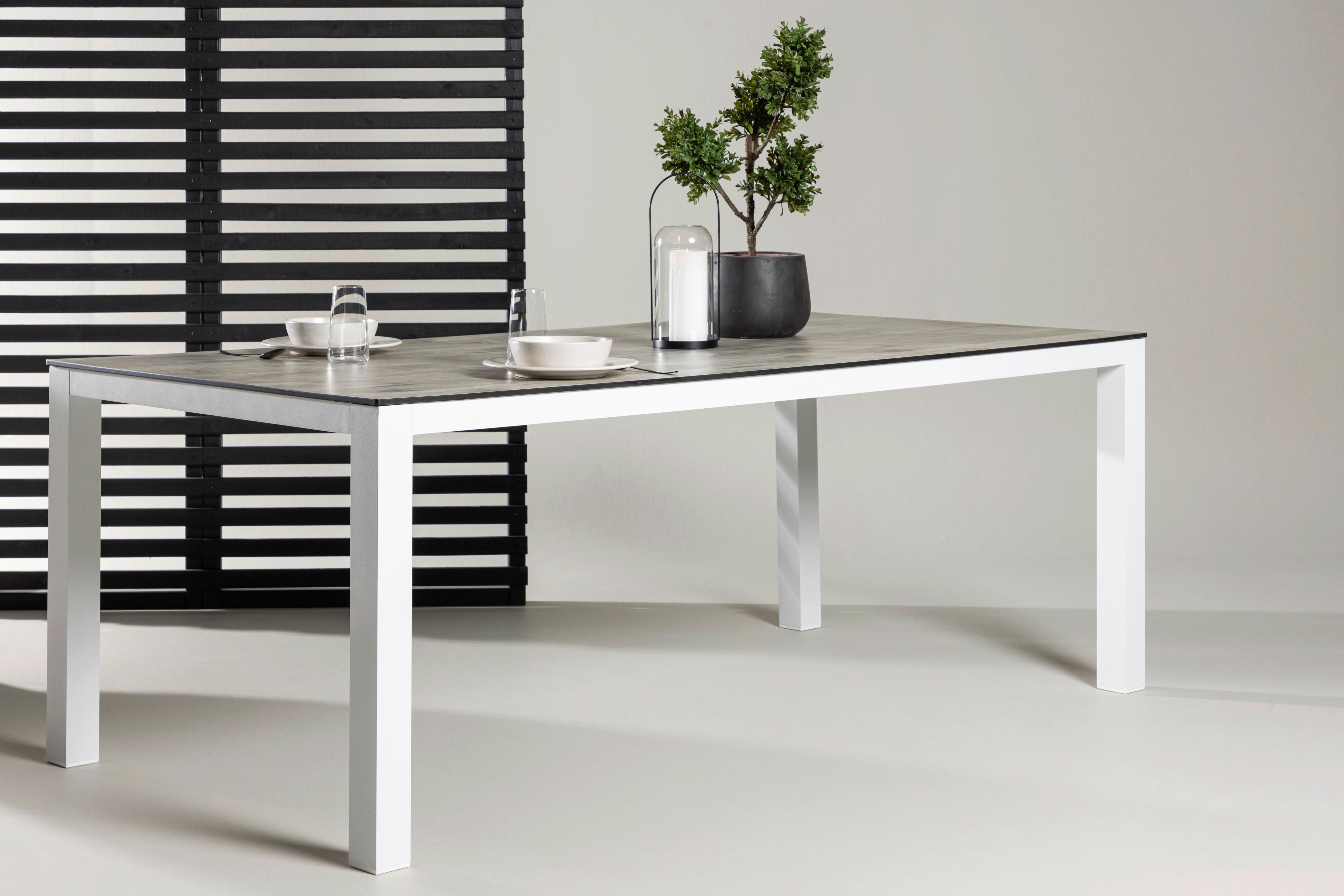 Wohnli Möbelsuche - Gartentisch Llama ca. 205x100x75 cm Grau/Weiß