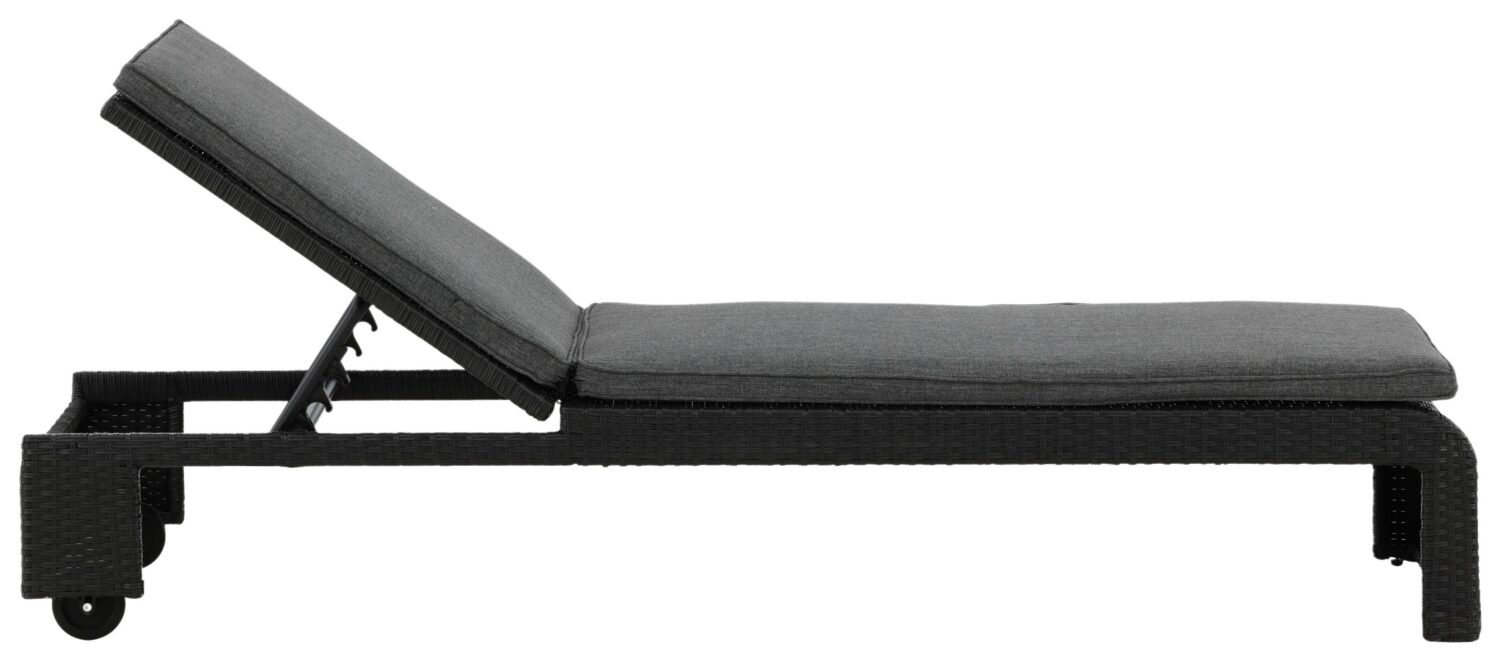 Sonnenliege London ca. 60x32x196 cm Schwarz Kunststoff Gardenson Garten & Outdoor > Gartenmöbel > Gartenliegen Schwarz
