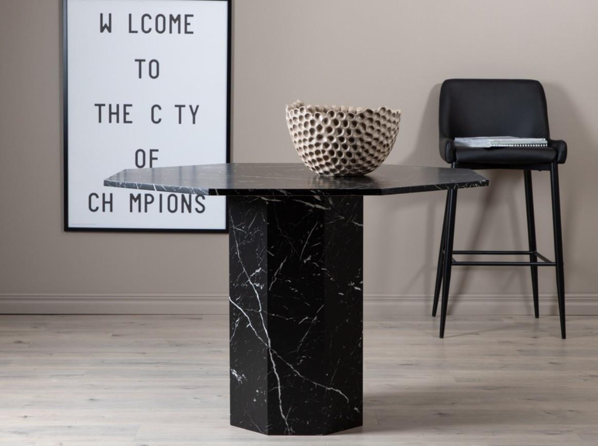 Esstisch Marbs Ø ca. 110 cm Marmoroptik Holzwerkstoff Livetastic Möbel > Tische > Esstische > Esstische rund Schwarz