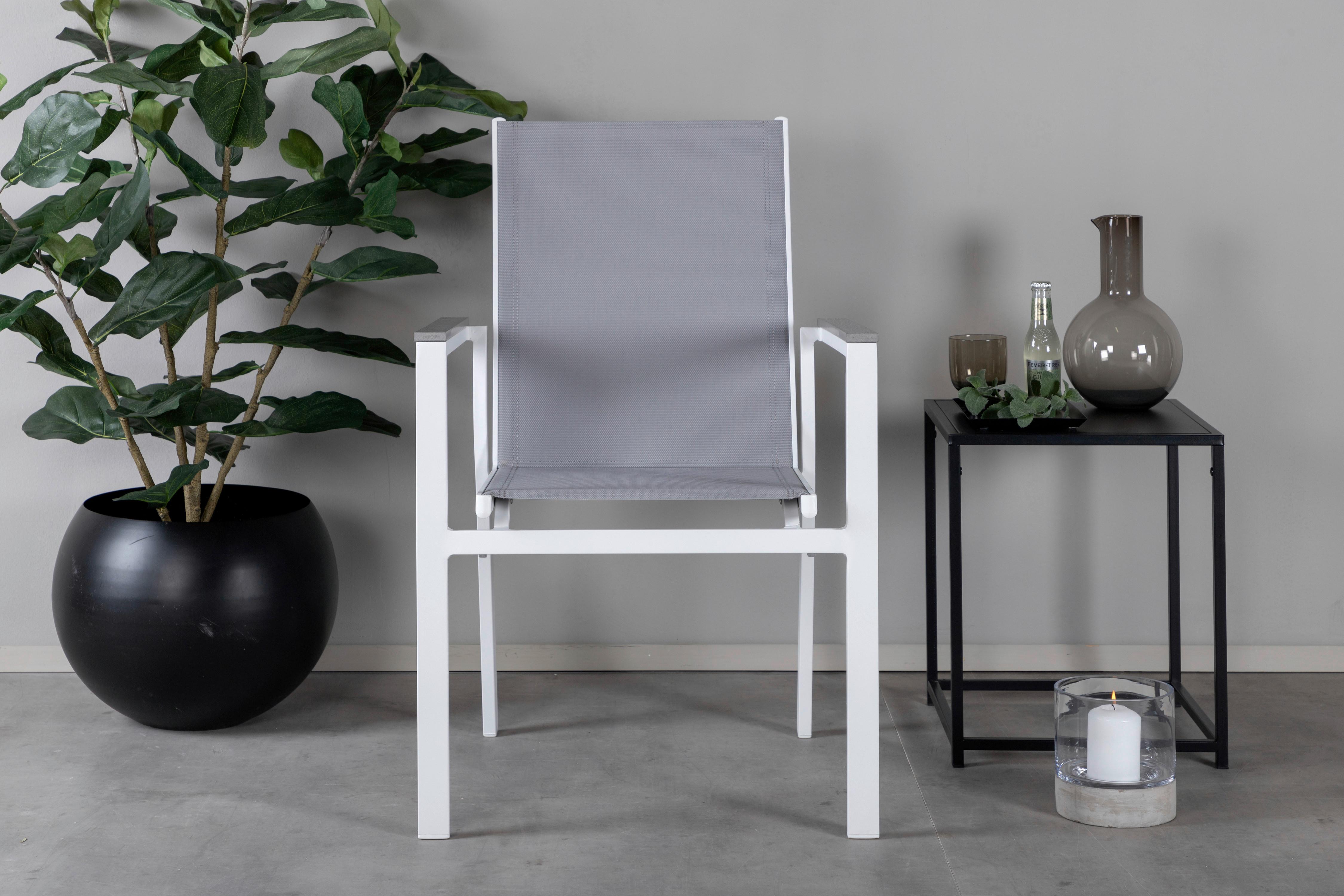 Wohnli Möbelsuche - Gartenstuhl 2er-Set Parma ca. 57x90x60 cm Grau/Weiß