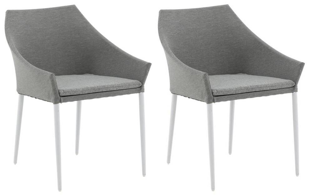 Wohnli Möbelsuche - Gartenstuhl 2er-Set Spoga ca. 60x81x62 cm Grau/Weiß