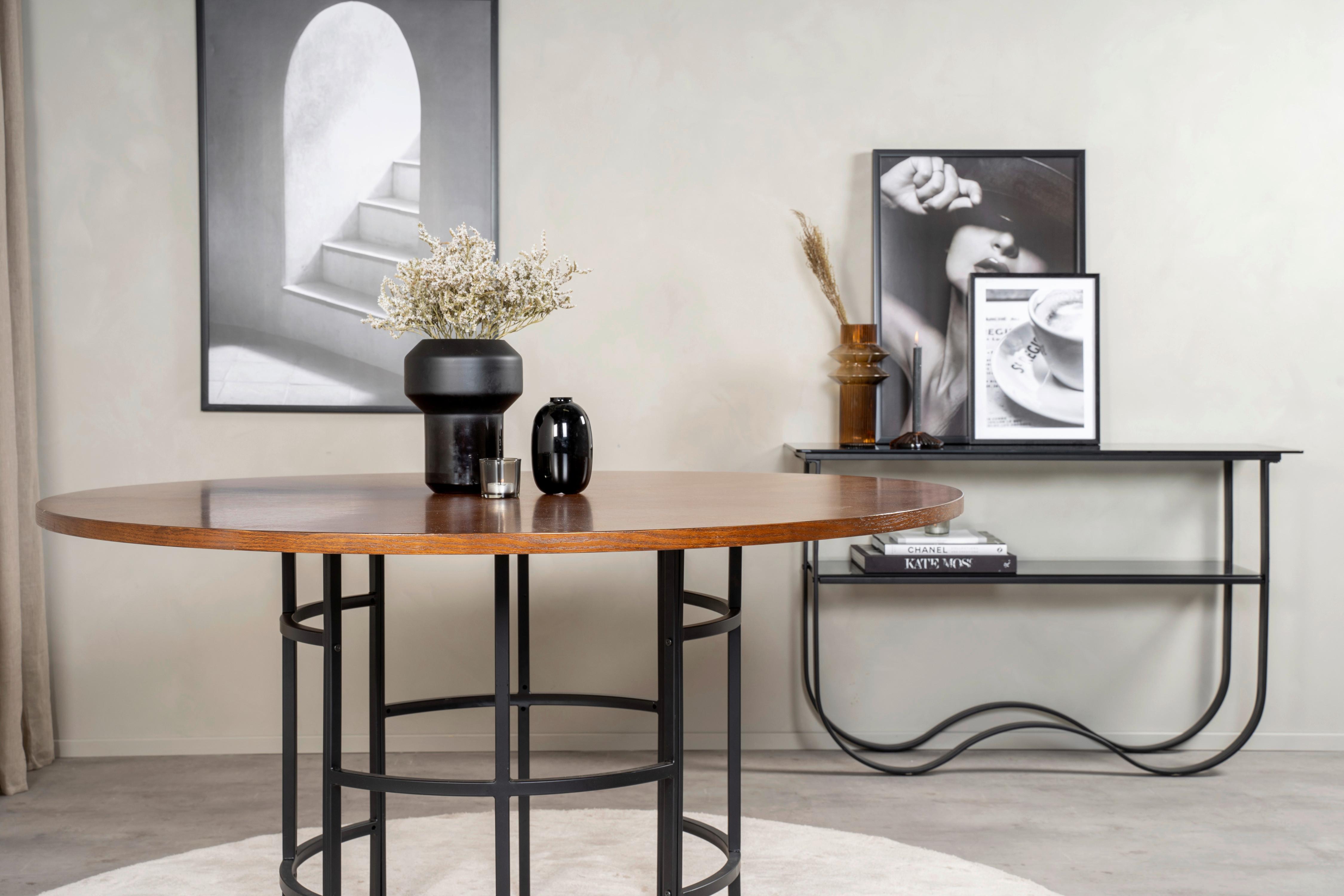 Esstisch Copenhagen Cognac Metall, Holzwerkstoff Livetastic Möbel > Tische > Esstische > Esstische rund Schwarz