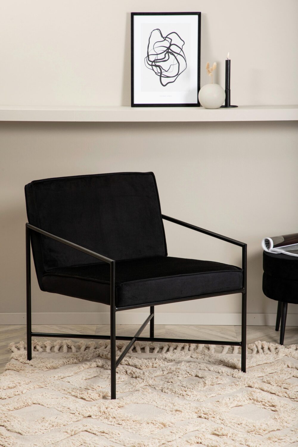 SESSEL RAKEL Metall, Textil Livetastic Möbel > Sessel > Polstersessel Schwarz