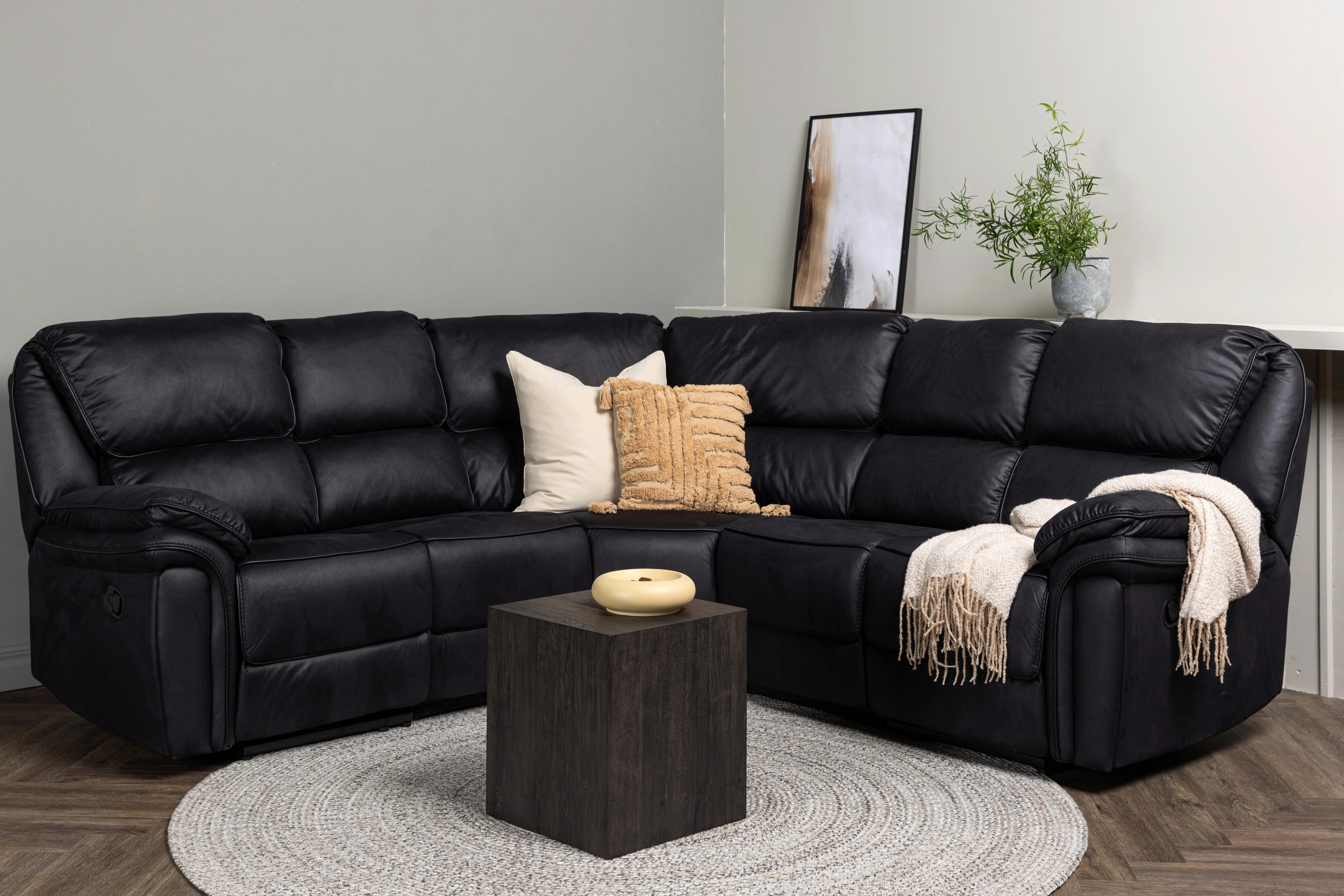 ECKSOFA SARANDA Textil Livetastic Möbel > Sofas & Couches > Wohnlandschaften > Ecksofas > XXL Ecksofas Schwarz