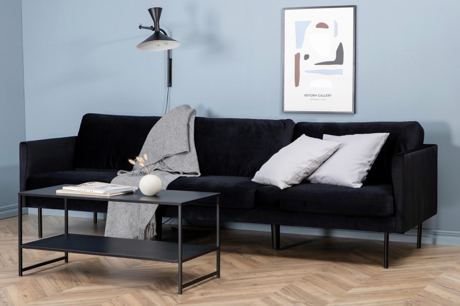 3-SITZER-SOFA ZOOM Textil Livetastic Wohnzimmermöbel Schwarz