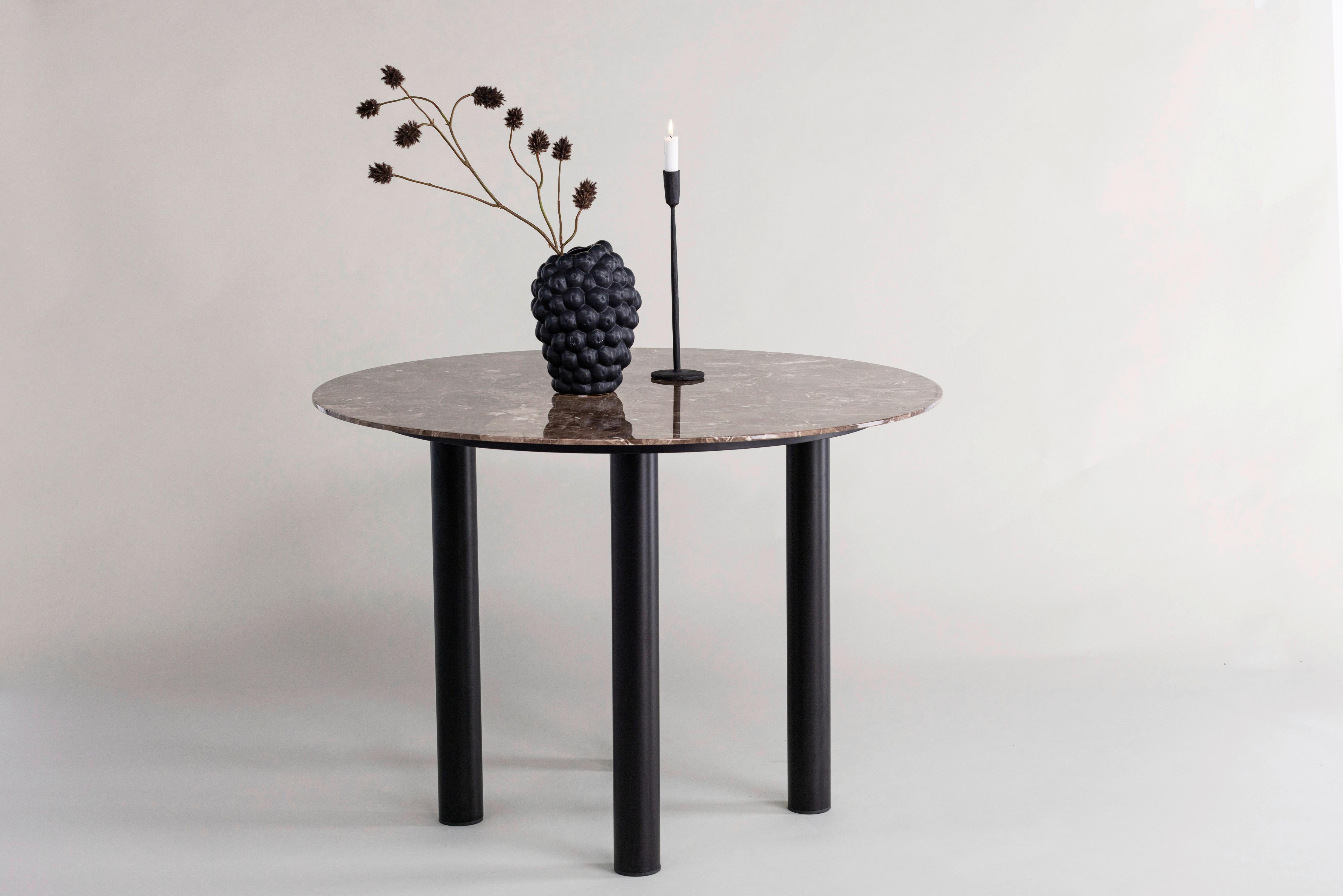 ESSTISCH HAVSTEN Metall, Holzwerkstoff Livetastic Möbel > Tische > Esstische > Esstische rund Schwarz