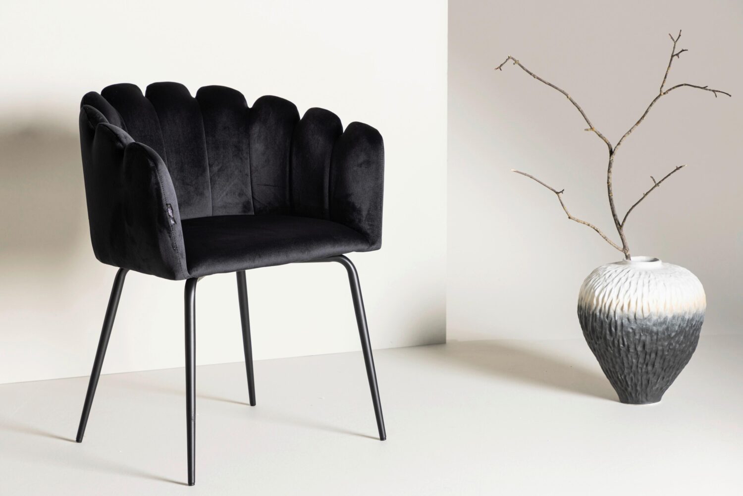 STUHL LIMHAMN Metall, Textil Livetastic Wohnzimmermöbel Schwarz