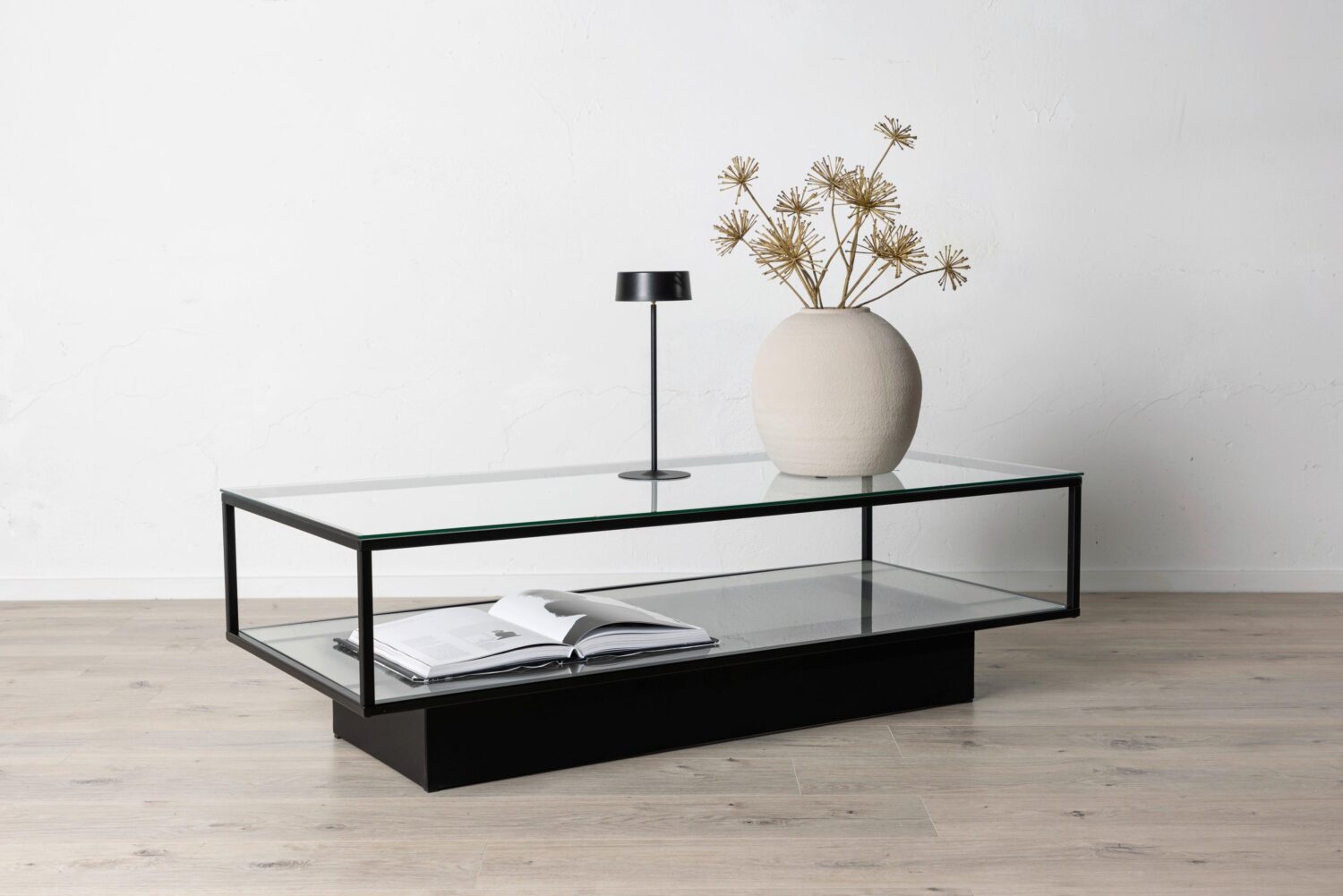 COUCHTISCH MAGLEHEM Metall, Glas Livetastic Möbel > Tische > Couchtische > Couchtische mit Stauraum Schwarz